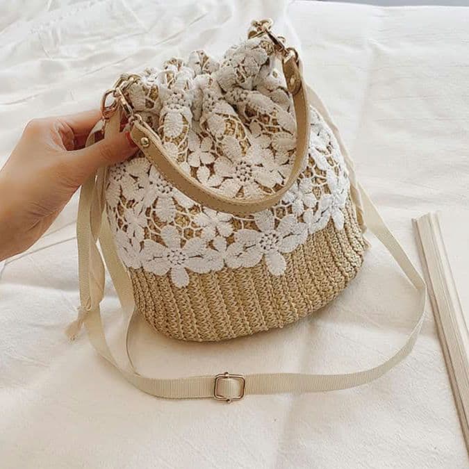 【肩掛け&手さげ】 花柄 かごバッグ ショルダー ミニバック 春夏お薦め♡