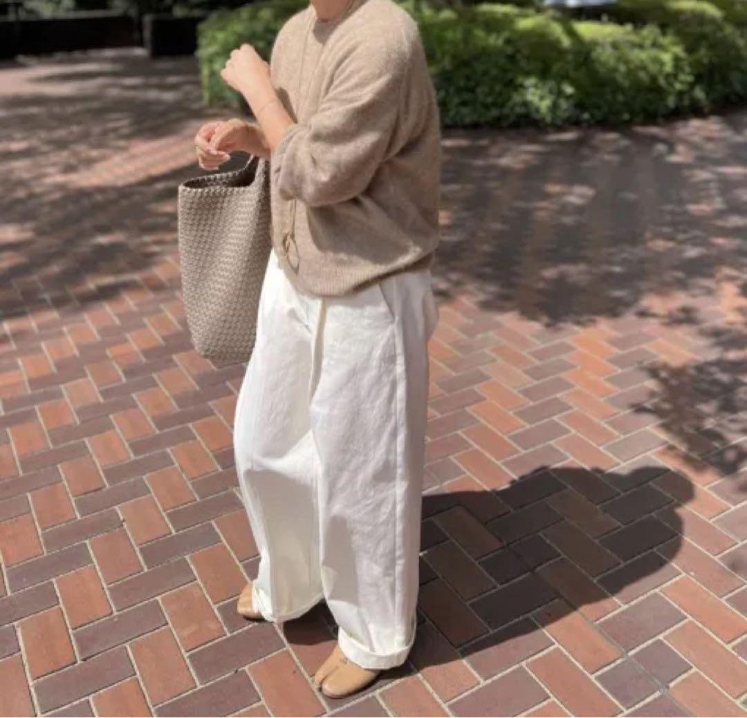 july.nine チノパン　アッシュホワイト　L