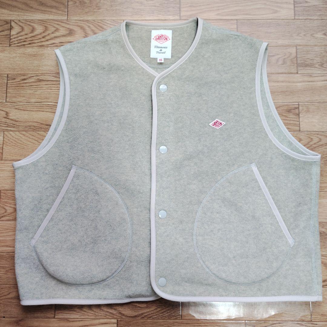 DANTON フリース カラーレスベスト　マーブル　38