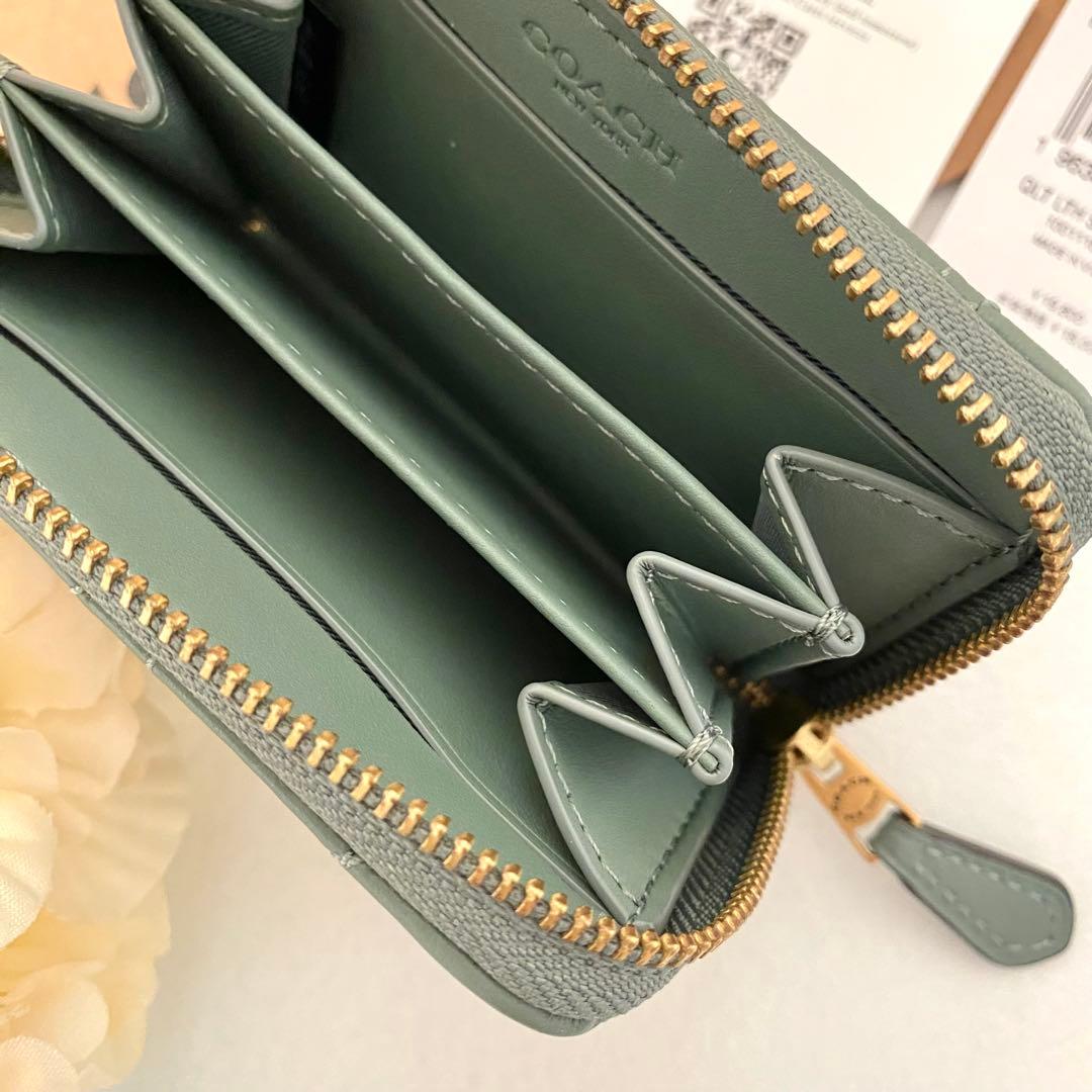 新品　正規品☆COACH コーチ　ケース　　グリーン　キルティング