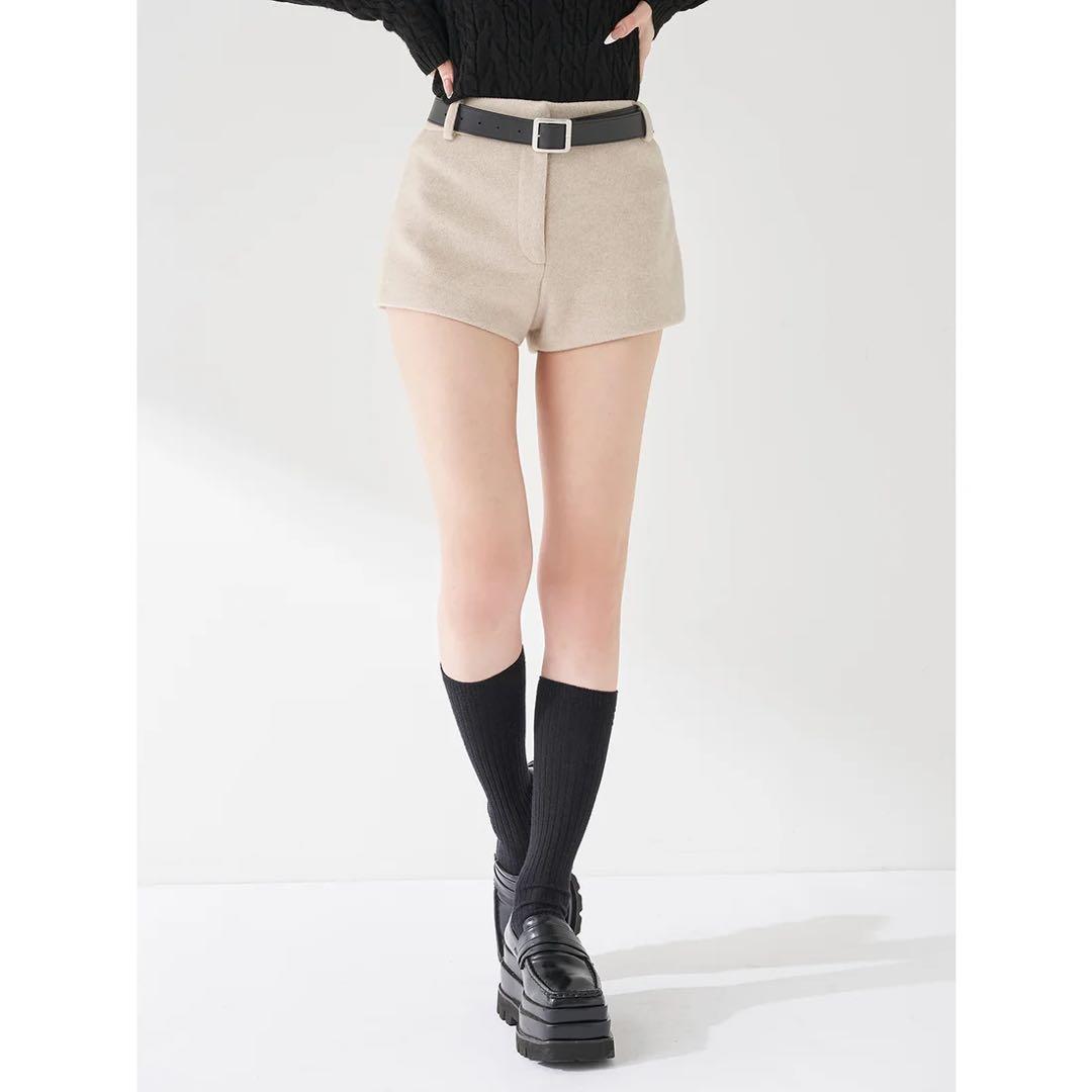 新品タグ付き ダーリッチ メルトンミドルショートパンツ ベージュ M