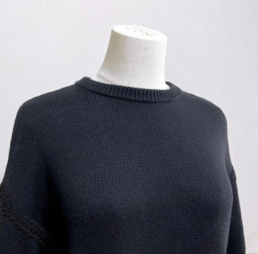 ADEAM FOXEY ニット dress プリーツ ワンピース ペイズリー 黒