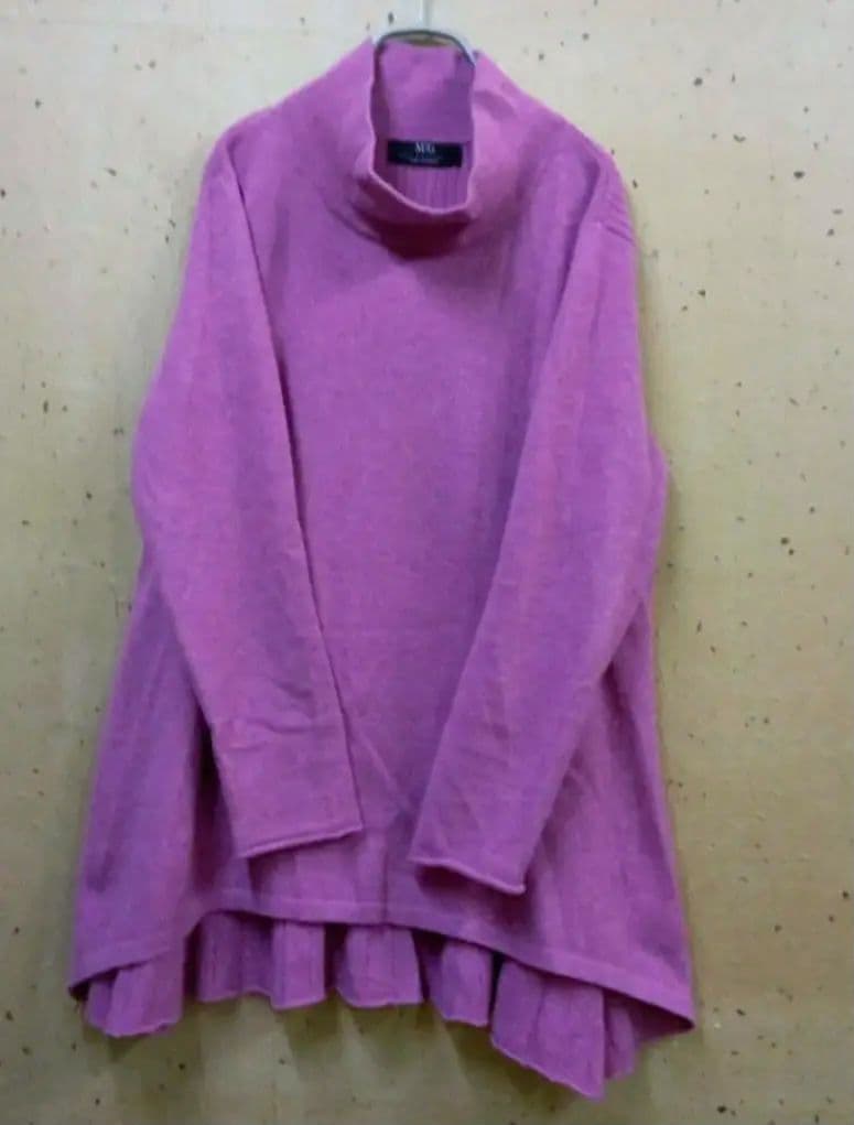 未使用カシミヤ100紫陽色大人色（エムアンドキョウコヨーガンレール