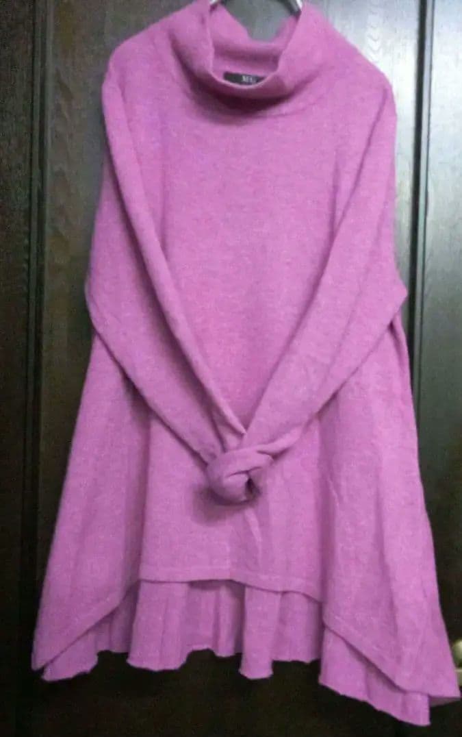 未使用カシミヤ100紫陽色大人色（エムアンドキョウコヨーガンレール