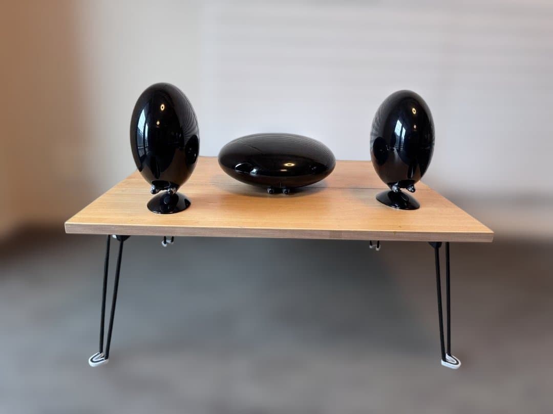 KEF オーバル型スピーカースタンド 2本+センタースピーカーセット