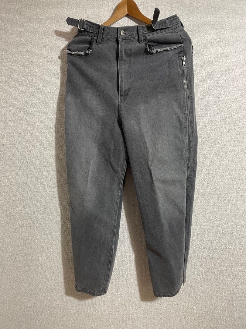 【GRANCY】ジップデザイン バギーデニム パンツ