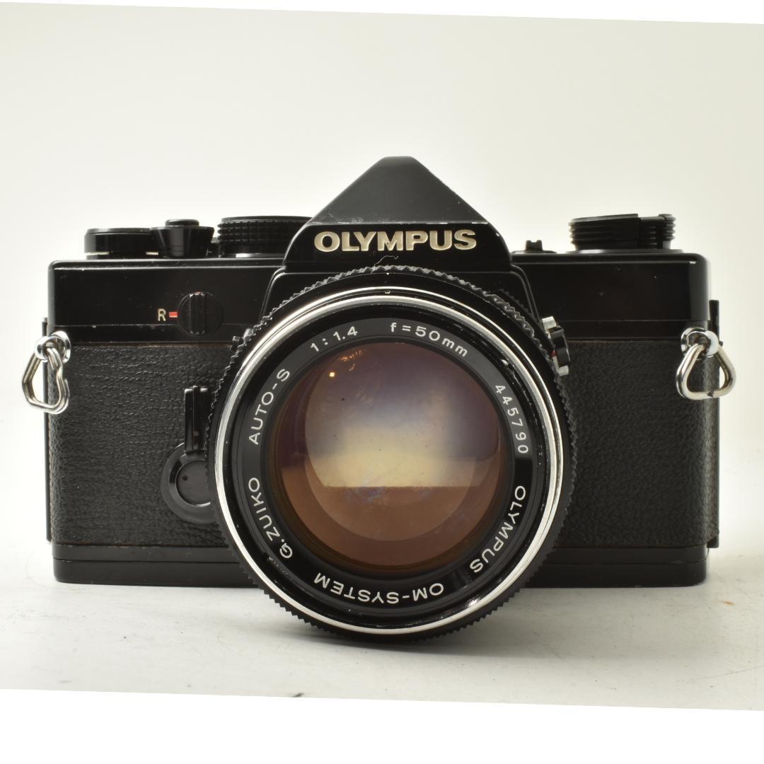 整備済 完動 Olympus OM-1ブラック 50mm F1.4 露出計OK!