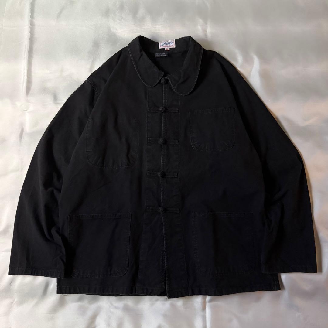 70s vintage ユーロ フレンチチャイナ ワークジャケット ブラック
