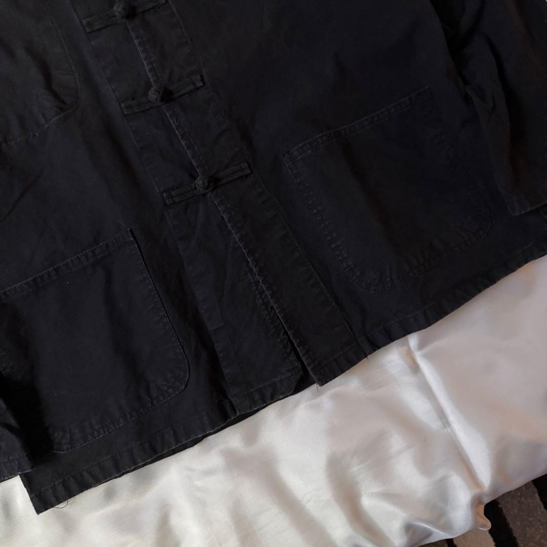 70s vintage ユーロ フレンチチャイナ ワークジャケット ブラック