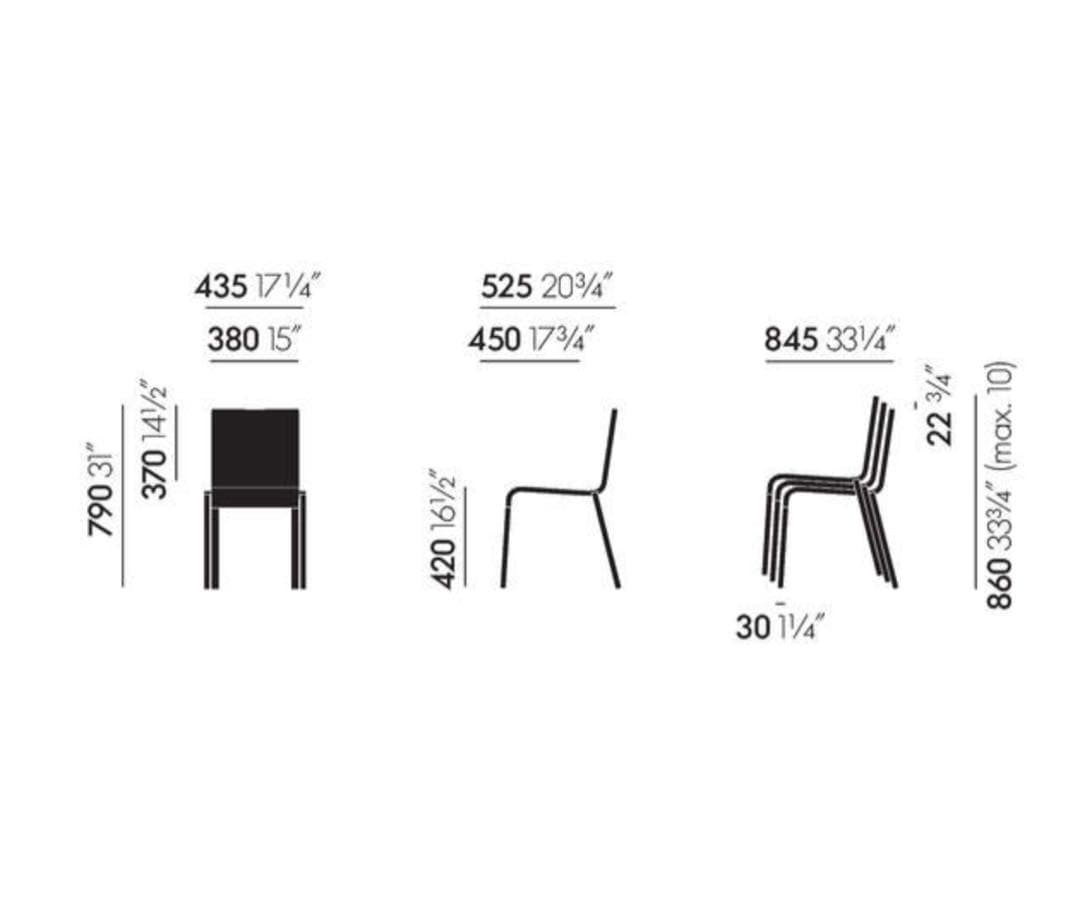 グレー ヴィトラ スタッキングチェア(4脚セット)