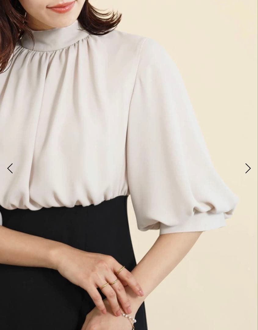 今期新品　FENNEL バックリボンバイカラードッキングワンピース　フォーマル