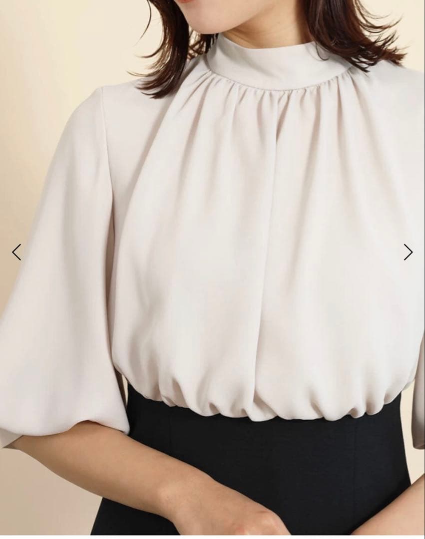 今期新品　FENNEL バックリボンバイカラードッキングワンピース　フォーマル