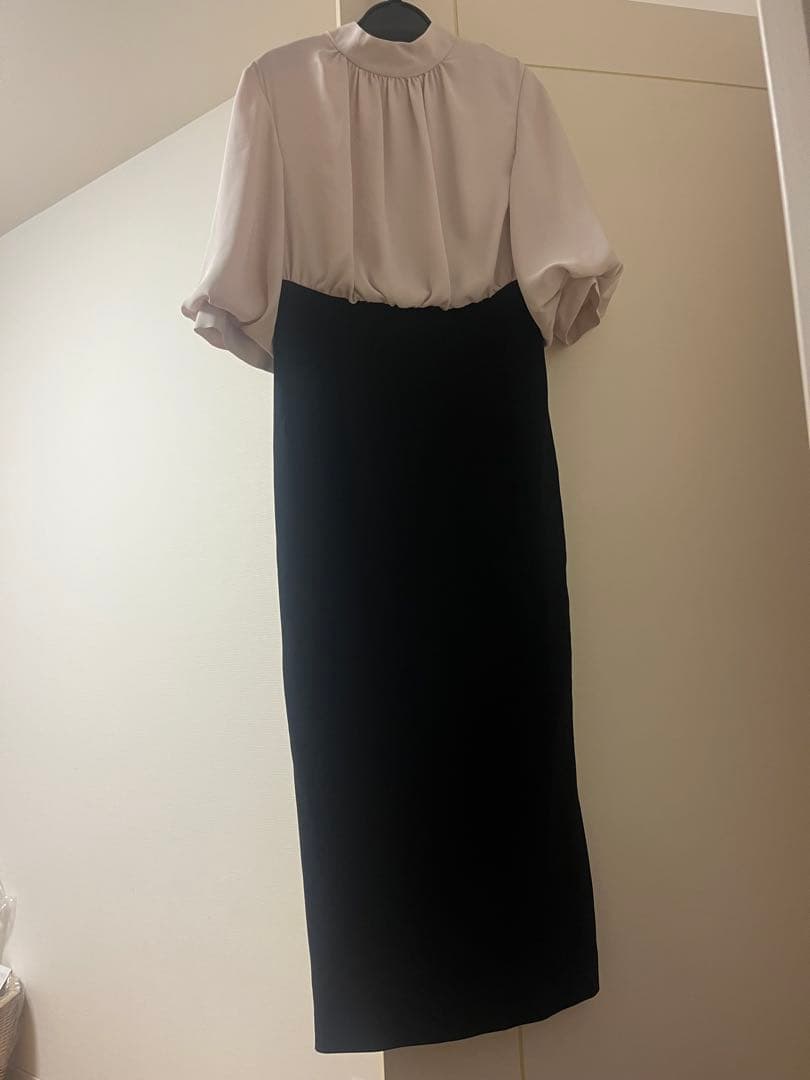 今期新品　FENNEL バックリボンバイカラードッキングワンピース　フォーマル