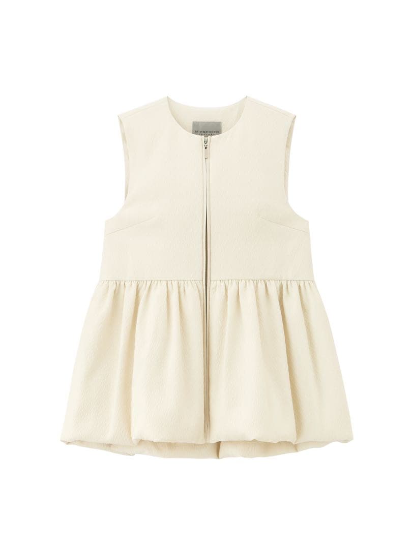 M-PREMIER ダイヤジャガードペプラムダウンベスト