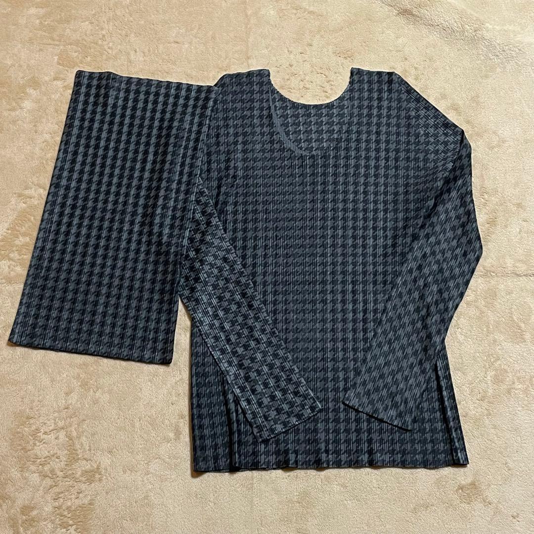 PLEATS PLEASE 長袖 トップス ネックウォーマー　セット　千鳥格子