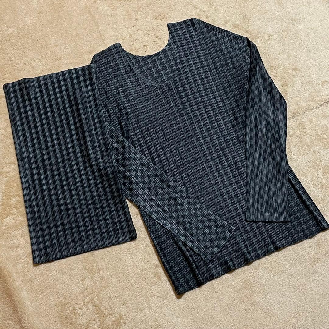 PLEATS PLEASE 長袖 トップス ネックウォーマー　セット　千鳥格子