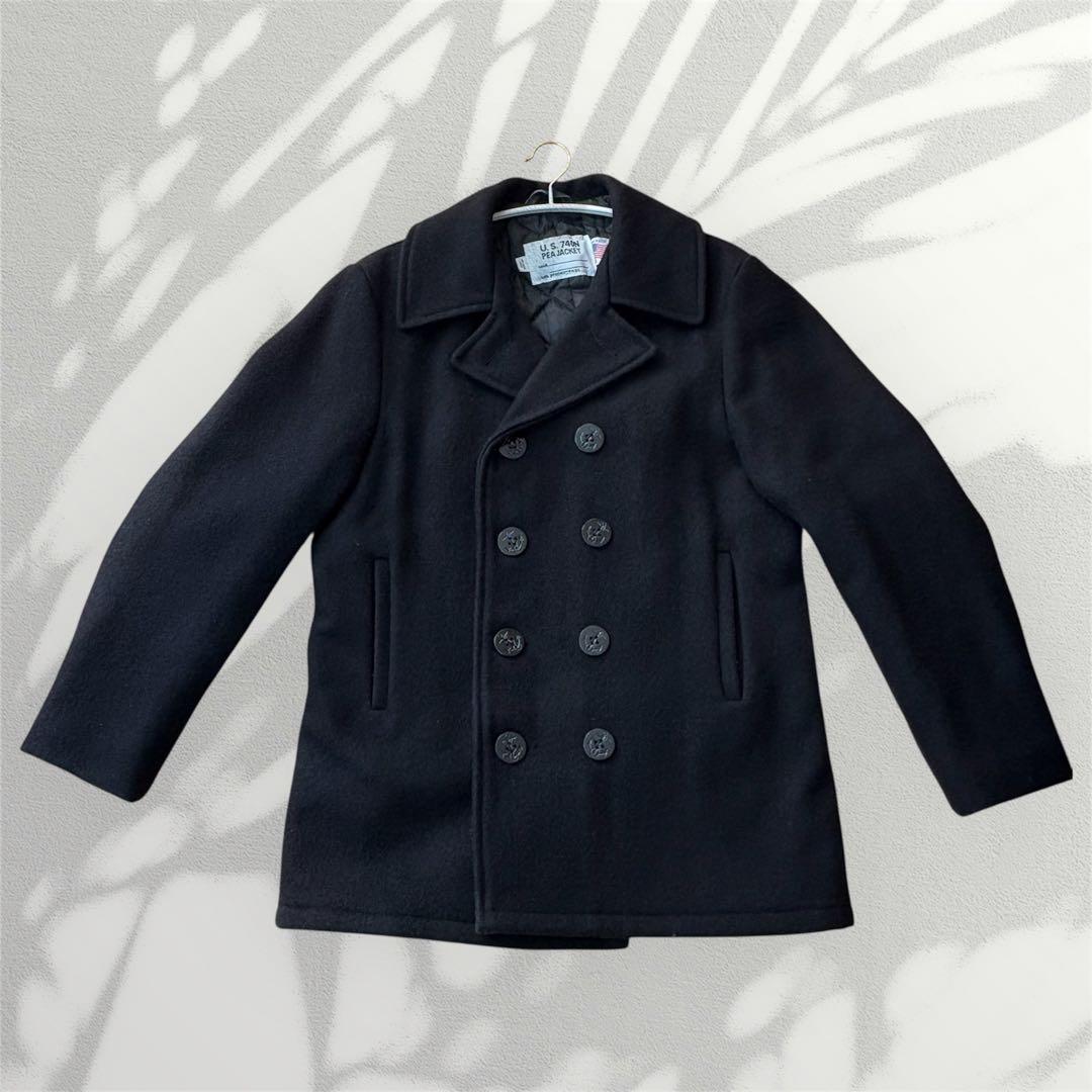 美品　人気商品　SCHOTT Pコート　ダブル　U.S.740N USA製 黒