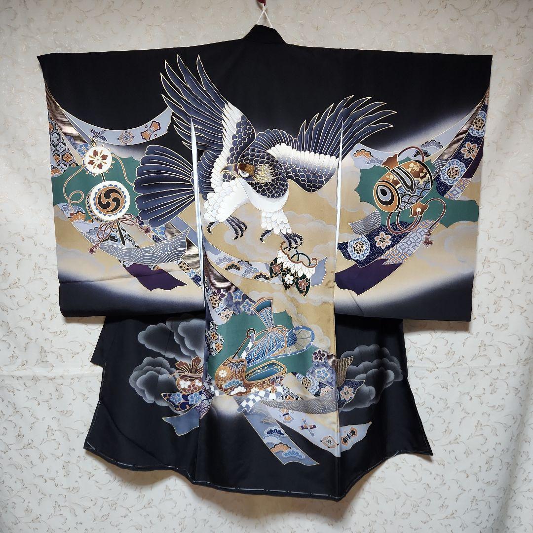 (ふがし)#8-046 (保管品) 正絹 男児 お宮参り きもの