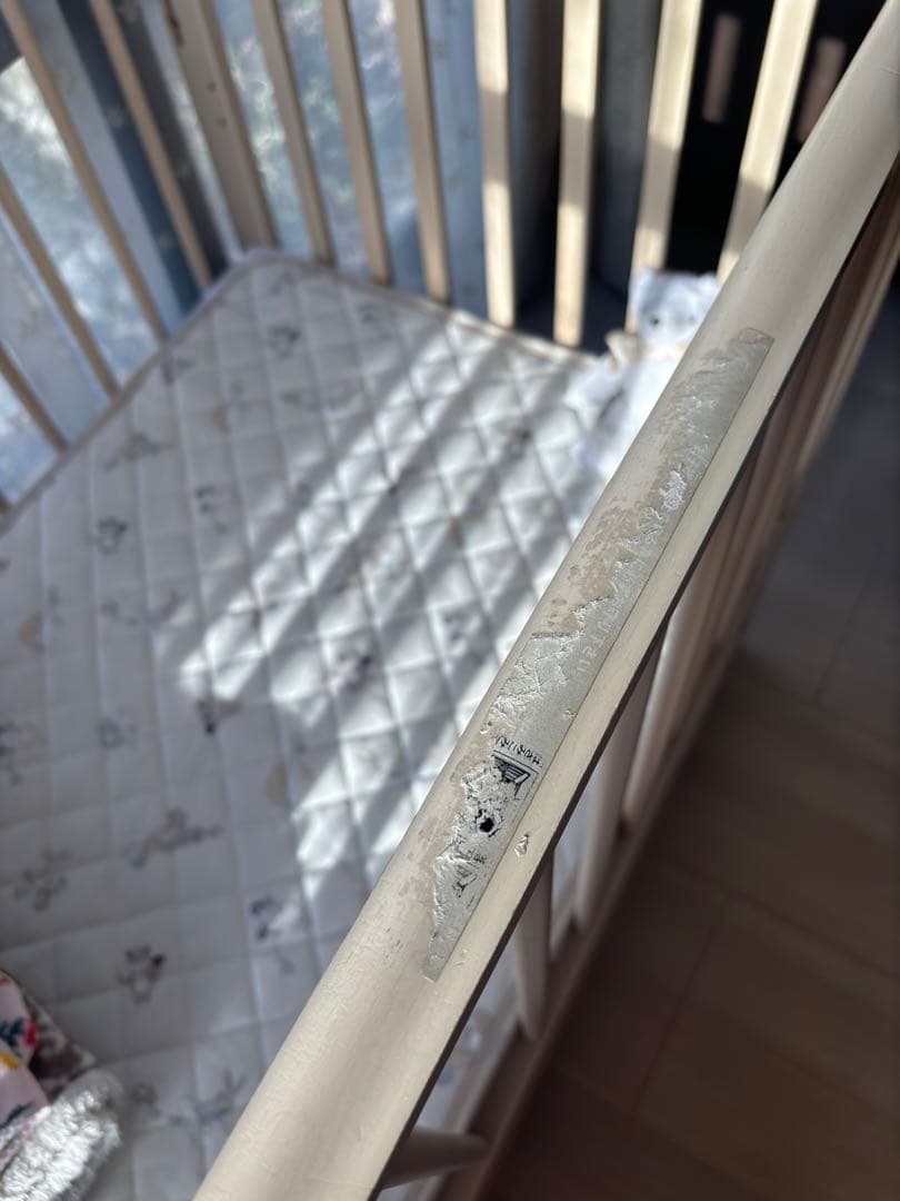 ベビーベッド　サワベビー　白　ホワイト　ハイタイプ　美品　澤田工業　ベッド