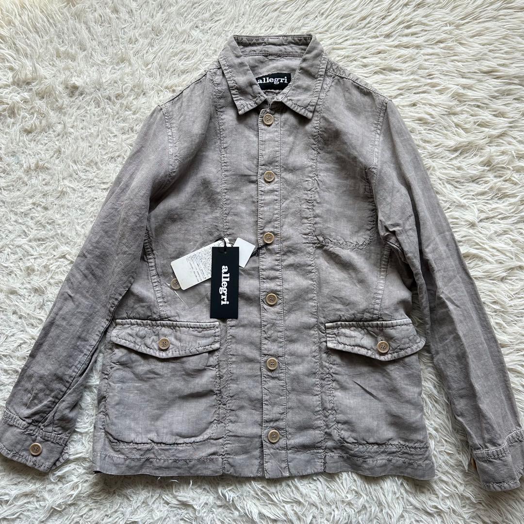 新品タグ付き✨アレグリ　シャツジャケット　イタリア製　リネン100%