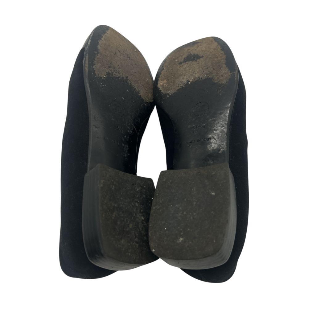 シャネル ココマーク フラットシューズ 36.5 ブラック パテント×スエード