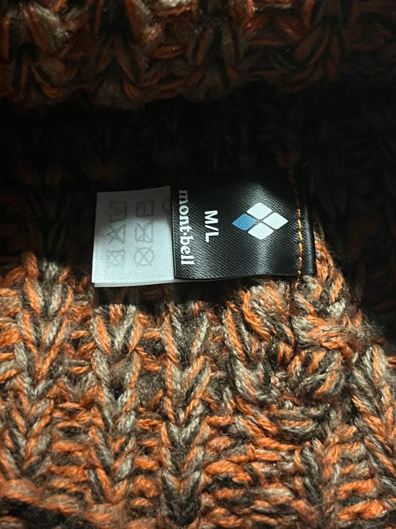 mont-bell ニット帽 M/L オレンジ系　早い者勝ち