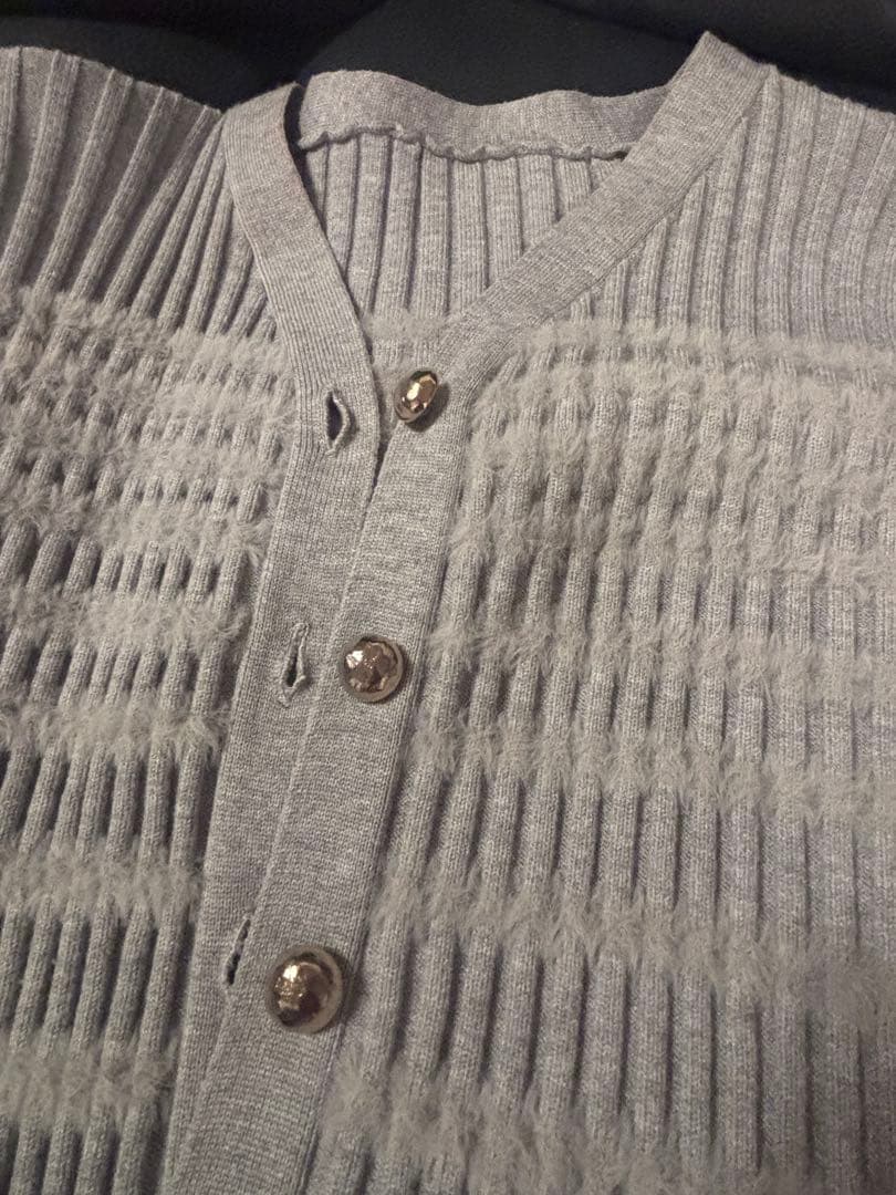 ANAYI フェザーボーダーカーディガン 36