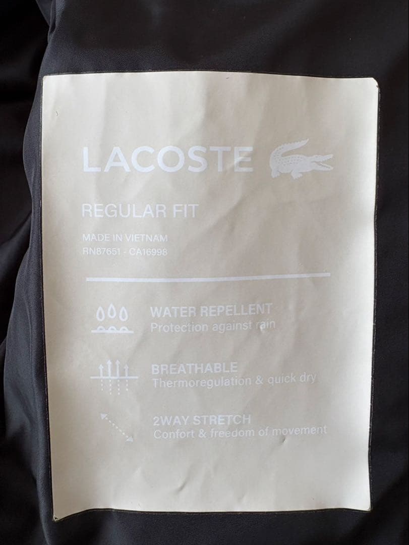 Lacoste フード付きダウンジャケット ブラック