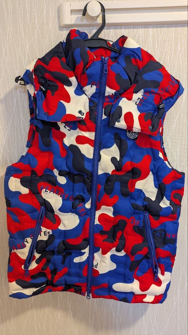 ✨パーリーゲイツサイズ4ダウンベスト‼️✨カモフラ柄確実正規品‼️
