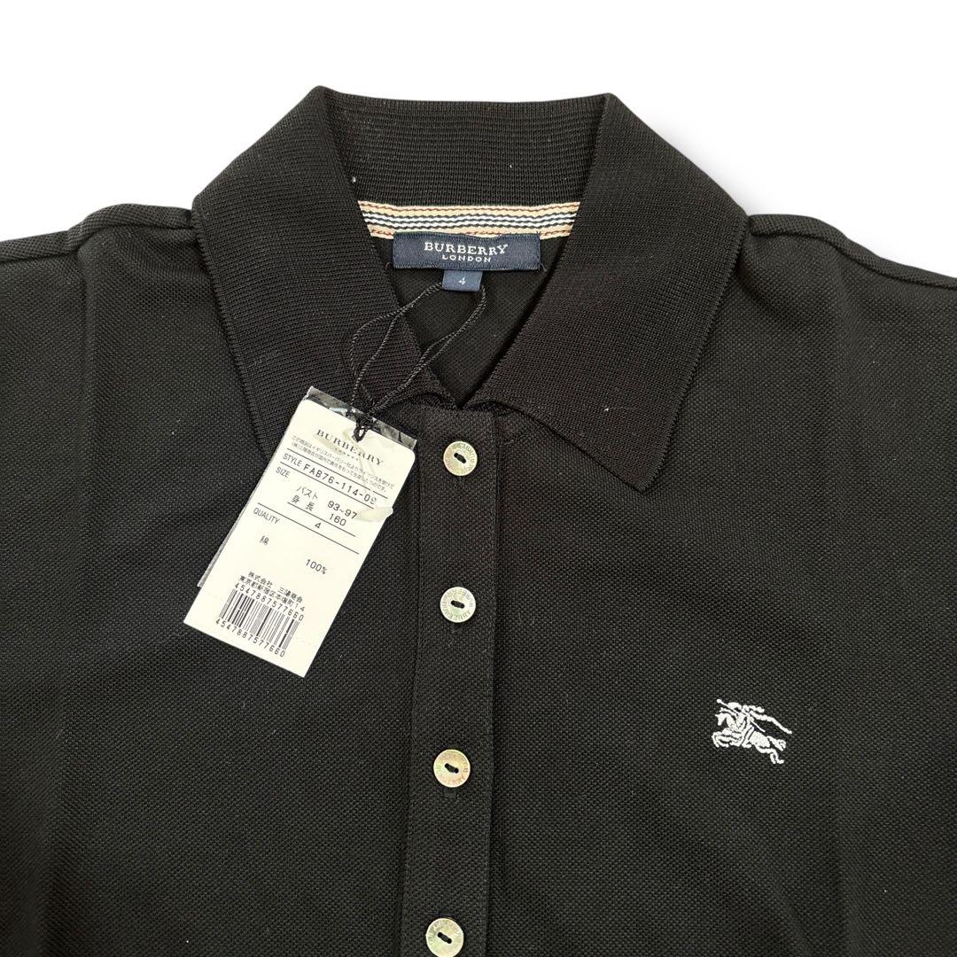 新品 未使用タグ付き バーバリー ロンドン ポロシャツ 黒 ノバチェック XL