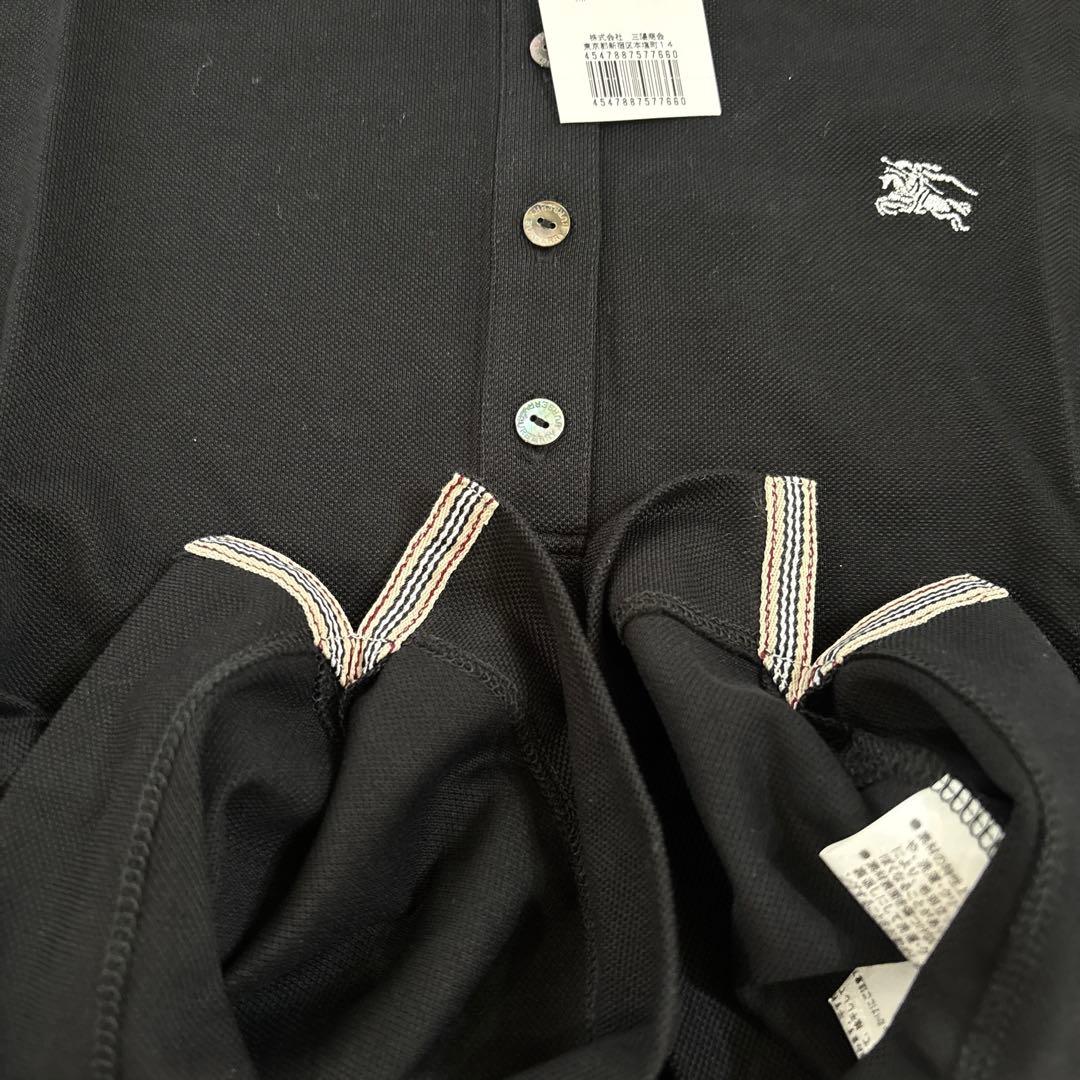 新品 未使用タグ付き バーバリー ロンドン ポロシャツ 黒 ノバチェック XL