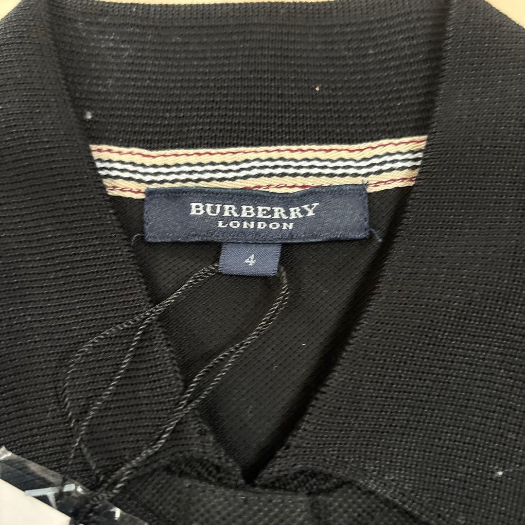 新品 未使用タグ付き バーバリー ロンドン ポロシャツ 黒 ノバチェック XL