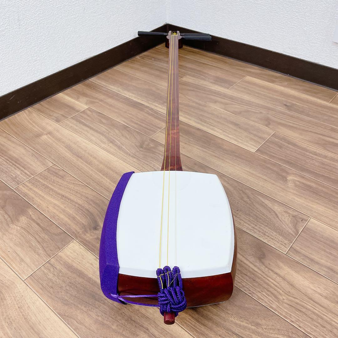 三味線 細棹 延棹 人工皮 丸打胴 和楽器　鳩胸