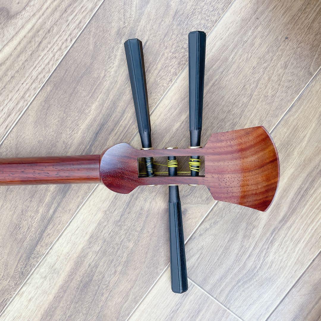 三味線 細棹 延棹 人工皮 丸打胴 和楽器　鳩胸