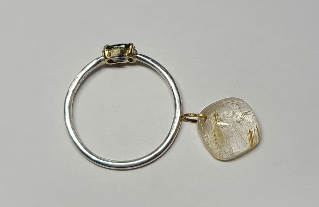 ニケ☆★ミャンマー産ブルースピネル、ブラジル産ルチルクオーツ★オーダー