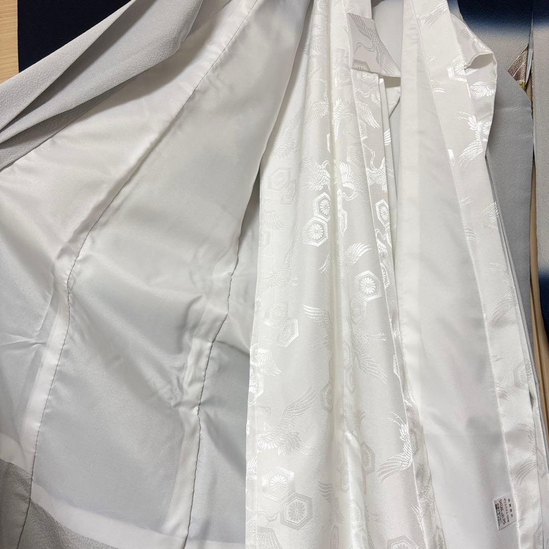 正絹 掛け着 初着 のしめ お宮参り 銀彩 刺繍 紺 P2505289