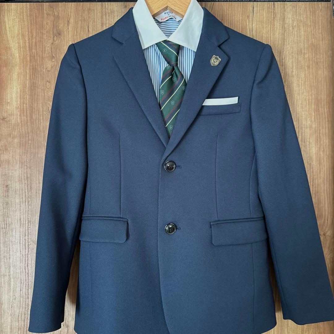 【美品】waltz by BEAMS ネイビースーツ、シャツネクタイ4点セット