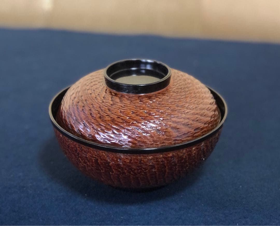 ちょ《レ》柚子型 吸物椀10客 木製漆器 木箱　251117え2