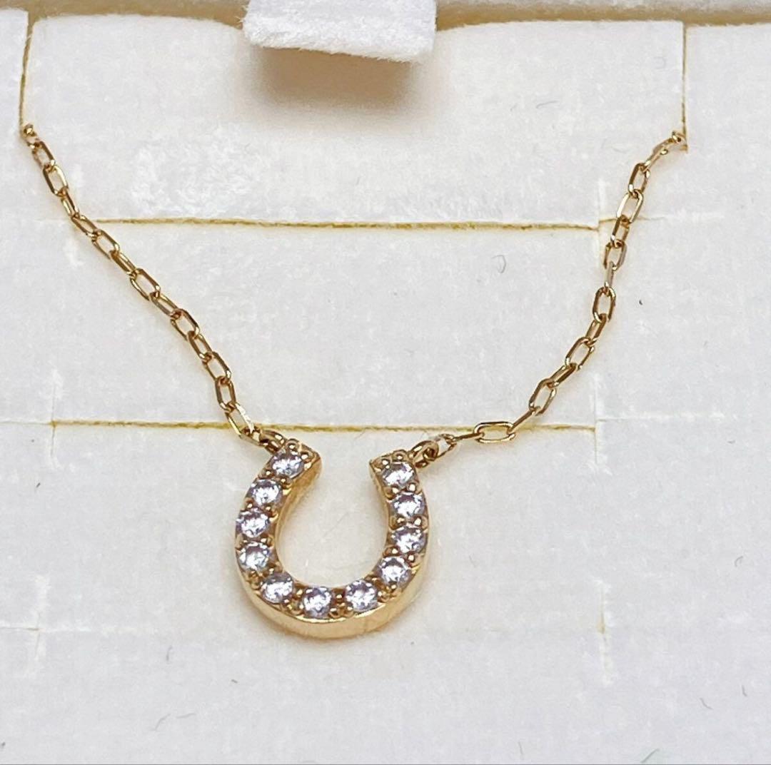 2346-1○ 4°C ホースシュー型 K10 ゴールドネックレス