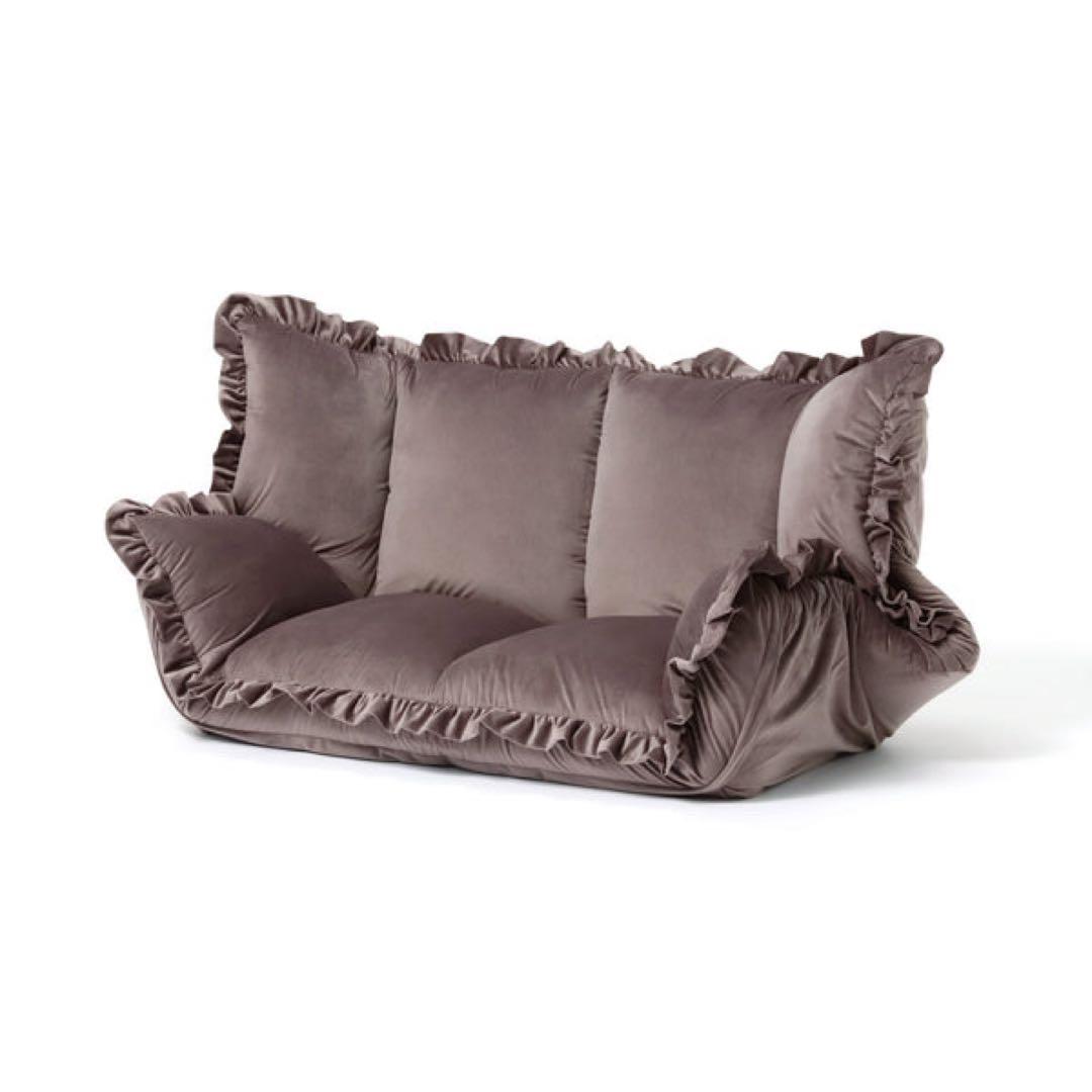 S*K様 フリル付きブラウン2人掛けソファ