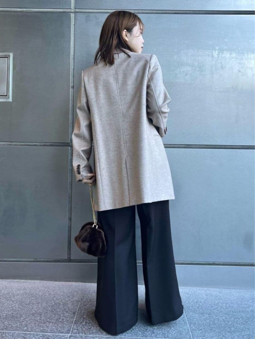 新品】定価57,200円　NOBLE カラーネップウールピークドマキシジャケット