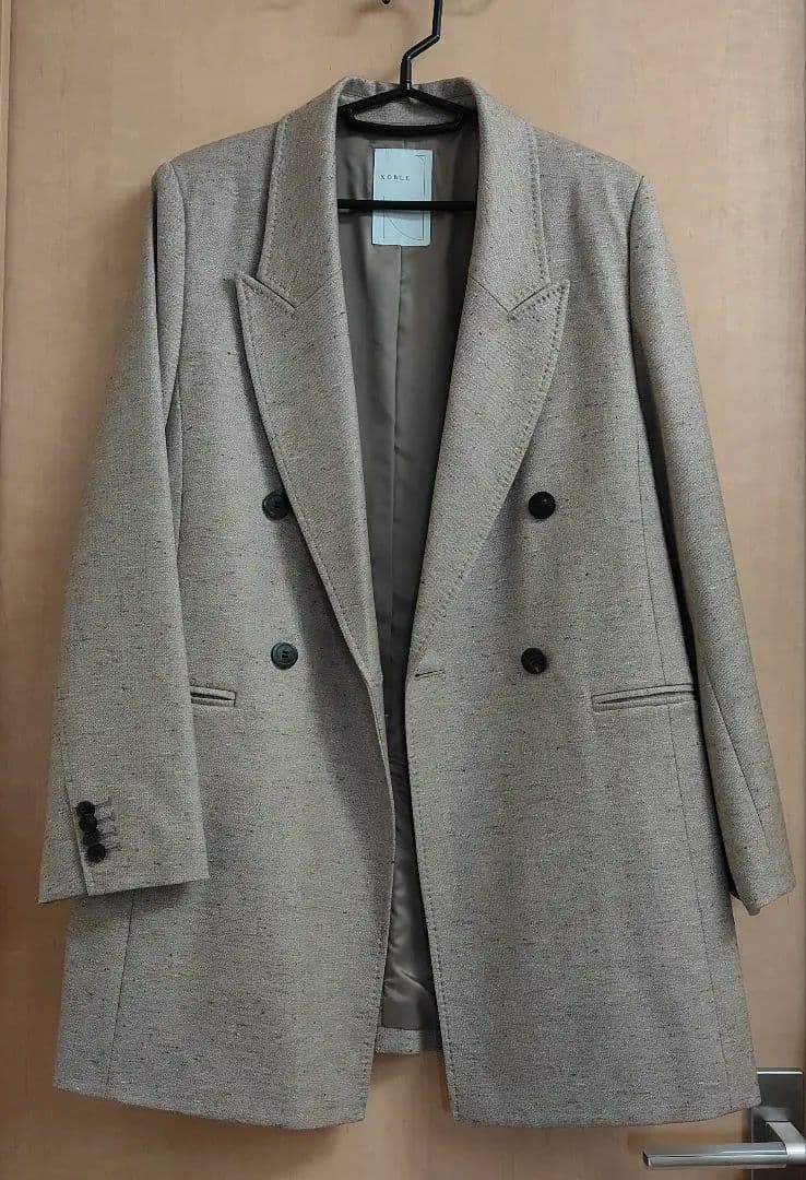 新品】定価57,200円　NOBLE カラーネップウールピークドマキシジャケット