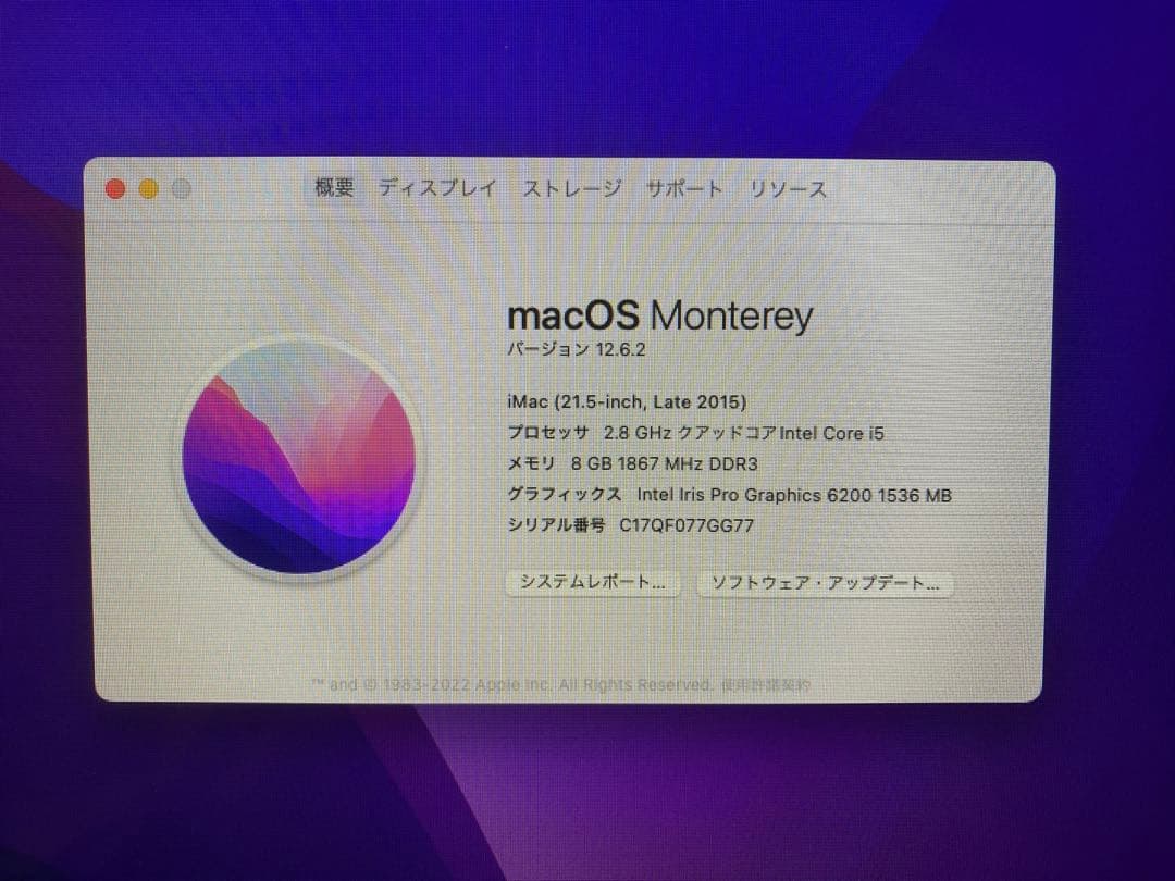 APPLE iMac IMAC MK442J/A キーボード　マウス　付属なし