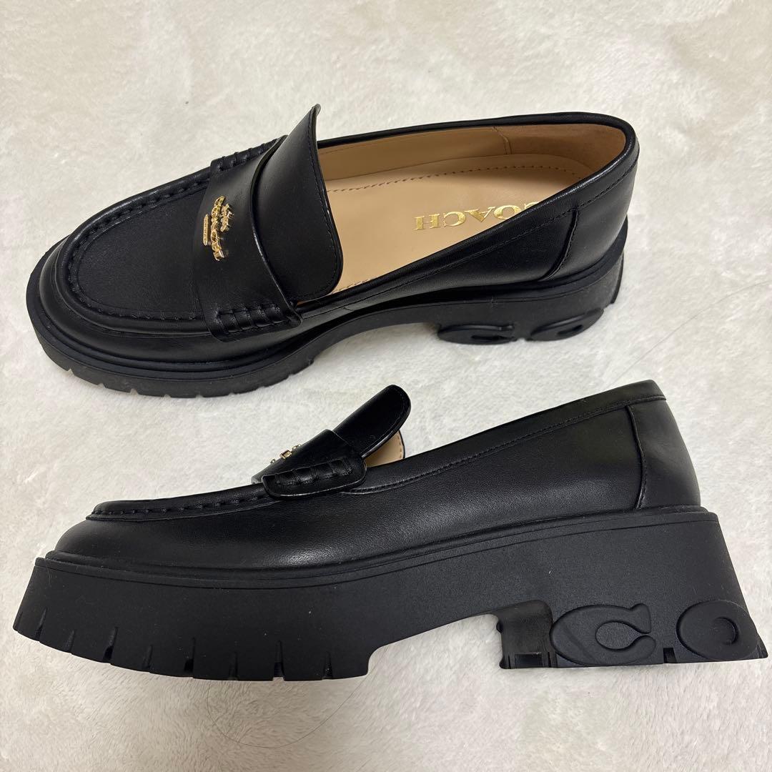 専用COACH ブラック ローファー 厚底