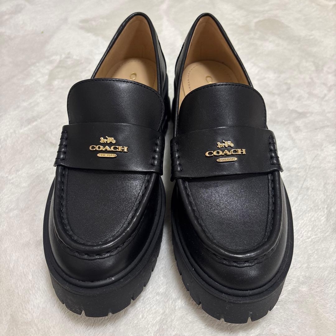 専用COACH ブラック ローファー 厚底
