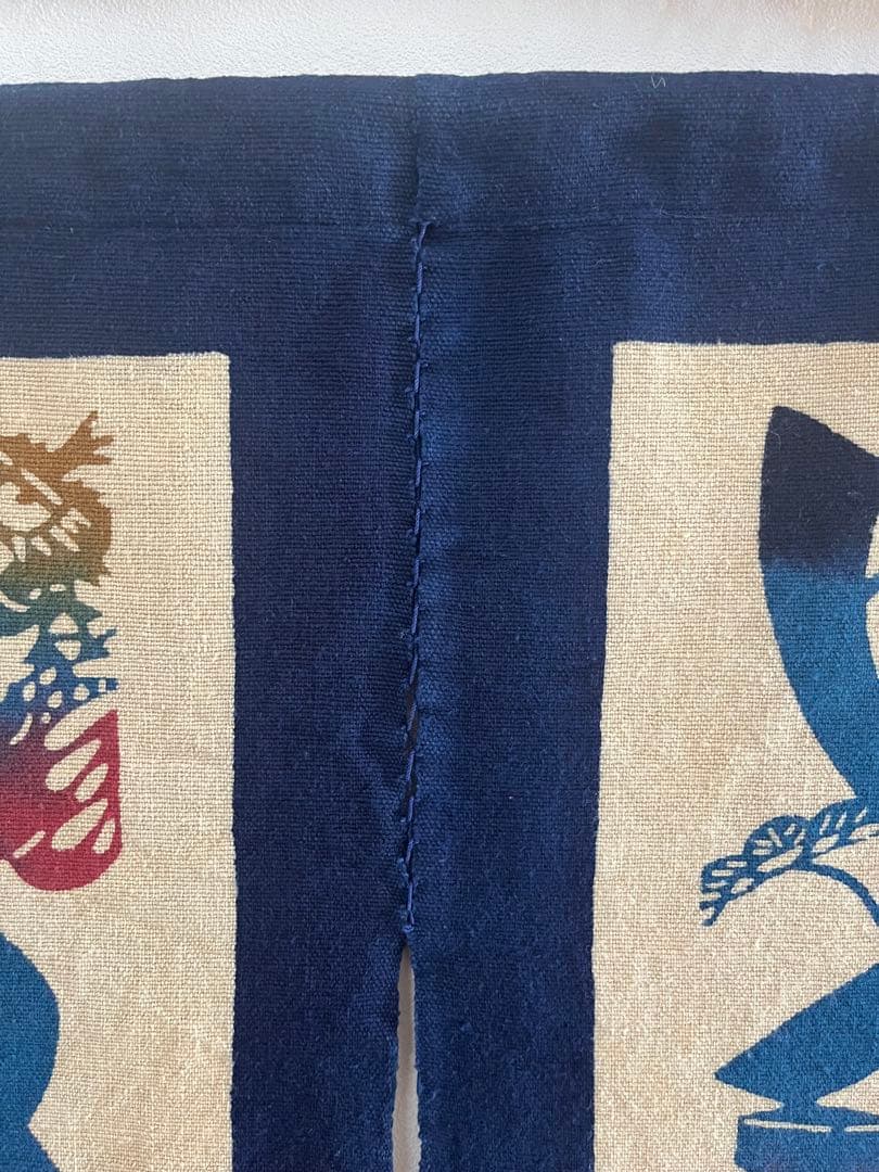 人間国宝　芹沢銈介　のれん　暖簾　江戸染　ジャパニーズモダン　民芸　タペストリー