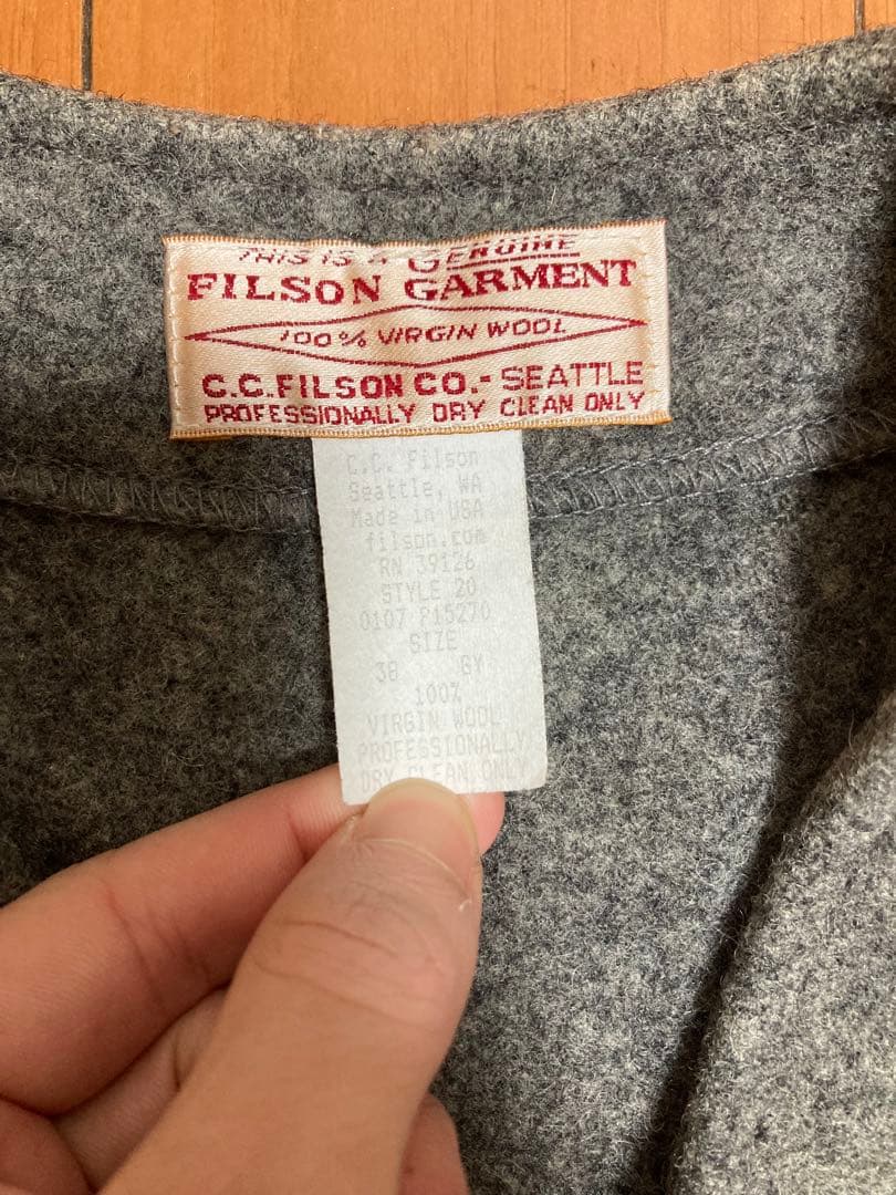 リ*ン様 00s　FILSON 100% ヴァージンウール ベスト グレー