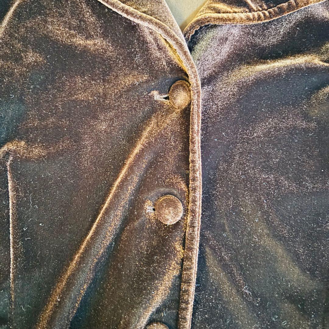 ANNA SUI イタリア製 ベルベットジャケット 茶 L