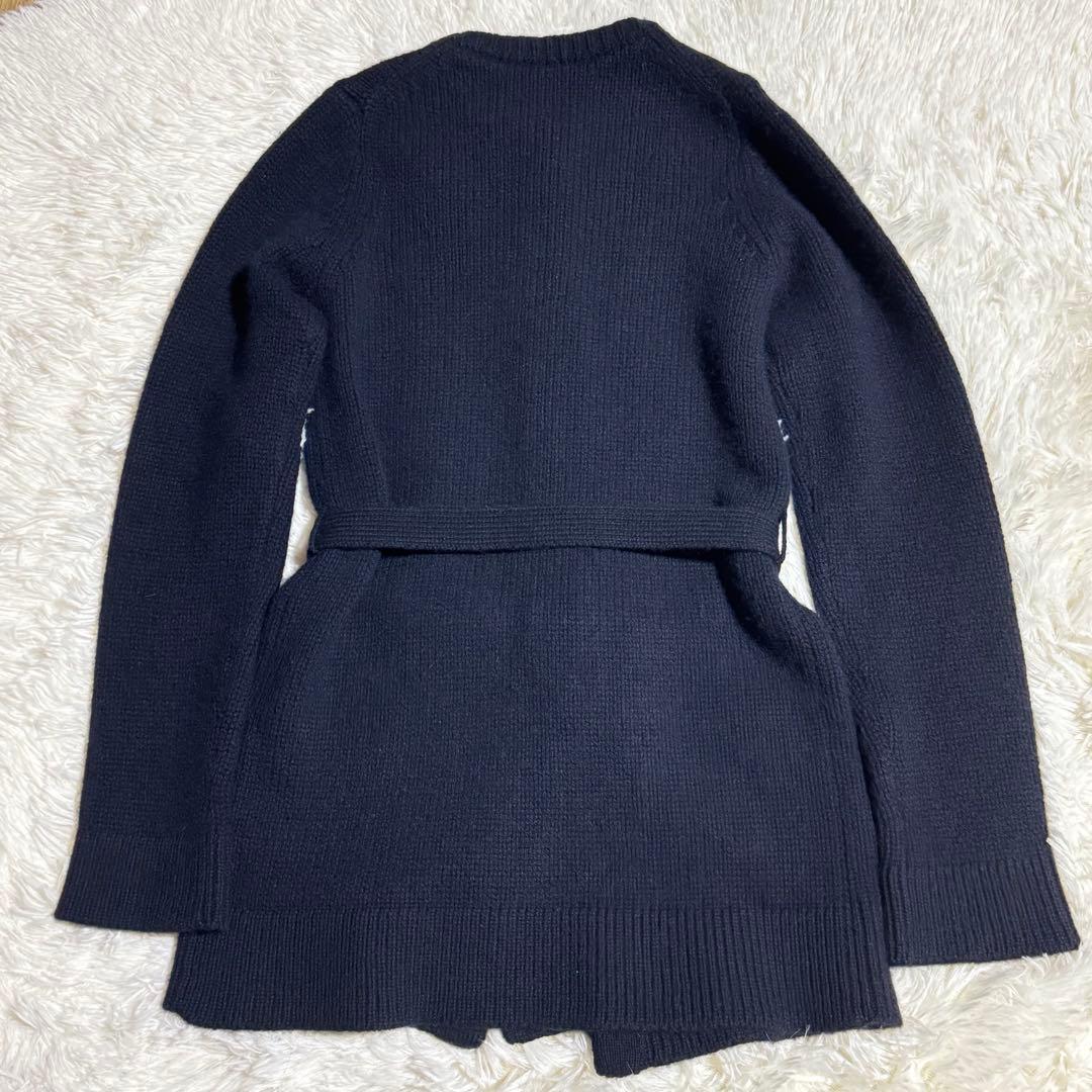 n100 エヌワンハンドレッド　カーディガン 長袖　カシミヤ100 ベルト付き