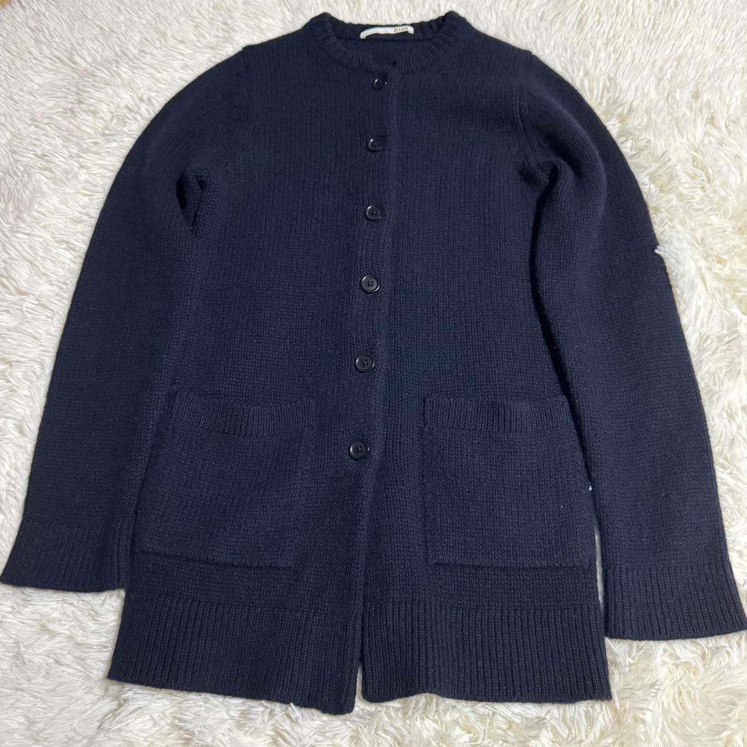 n100 エヌワンハンドレッド　カーディガン 長袖　カシミヤ100 ベルト付き